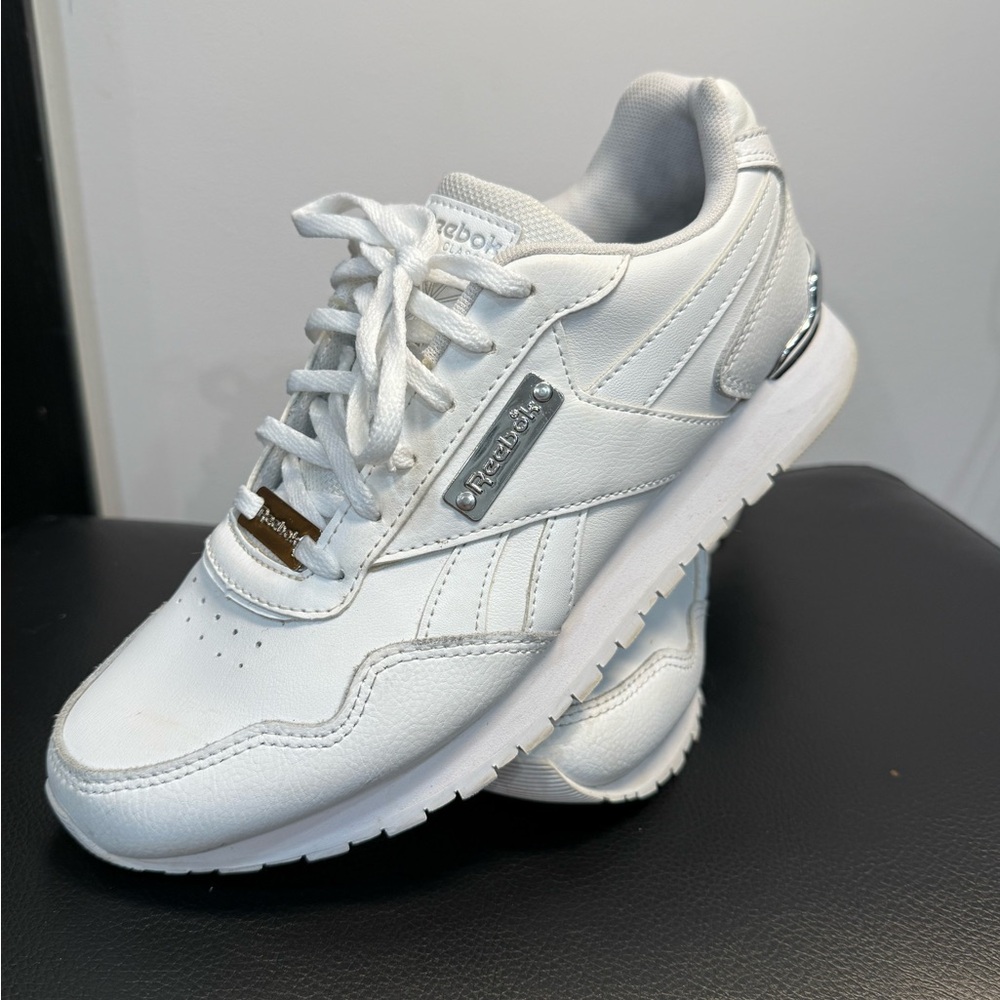 Reebok Classic White and Silver Sneakers 8.5 women